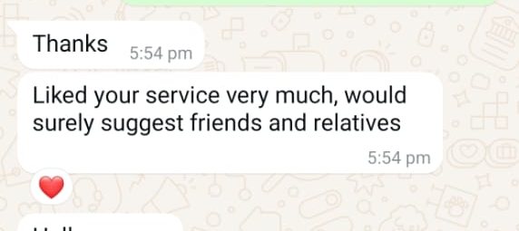 A parent who sent friends and family to us
